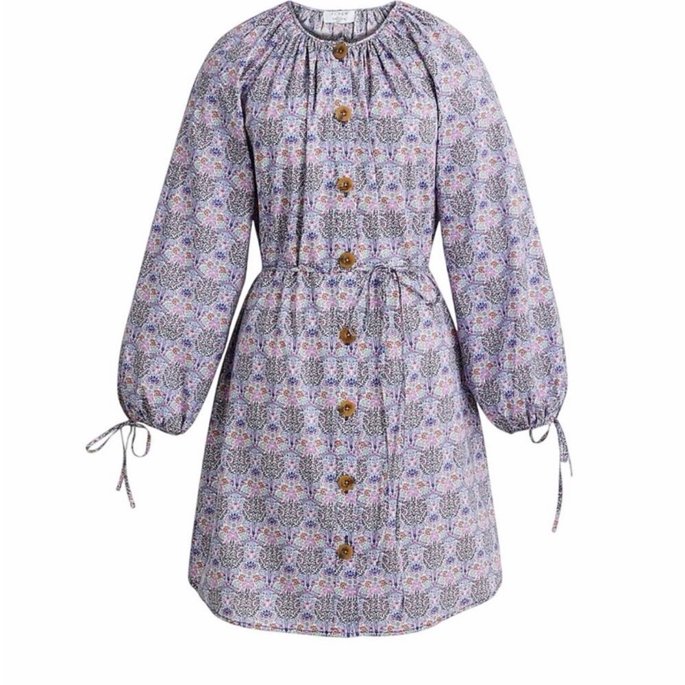 J.Crew Liberty Print Cotton Button-Down Dress - XS